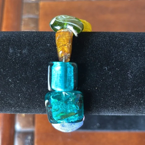 Multicolor glass bead bracelet - Picture 4 of 4